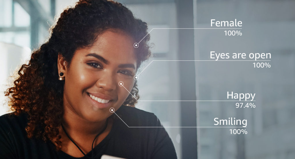 Amazon Rekognition facial detection recognition artificial intelligence